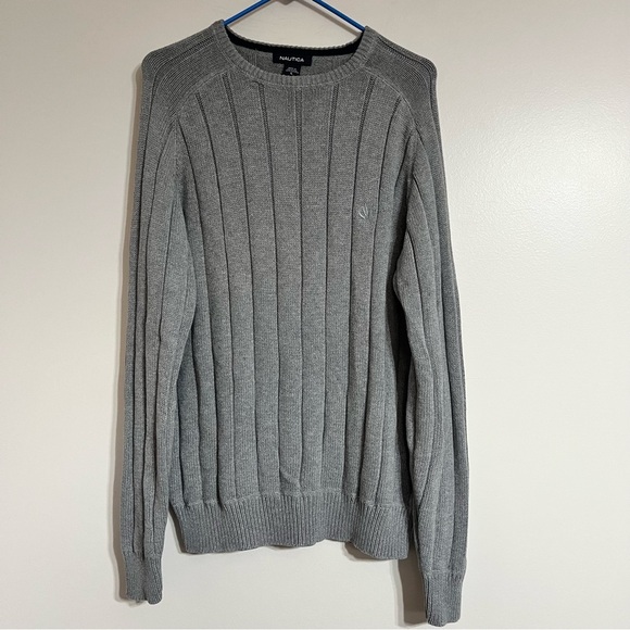 Men’s Nautica Knit Ribbed Sailing Preppy Nautical Casual Sweater Size Large - Picture 1 of 7